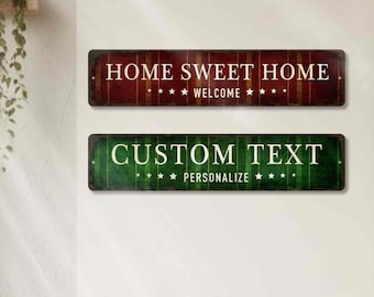Custom Text Metal Sign, Personalized Wall Decor Outdoor House Sign Available for Outdoor