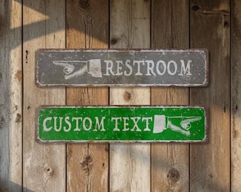 Custom Directional Signs – Personalized Metal Arrow Wall Decor for Home Office Garden Gift