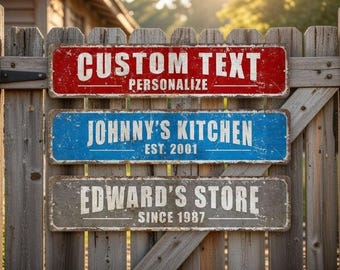Custom Text Metal Sign Personalized Home Wall Decor Outdoor Plaque
