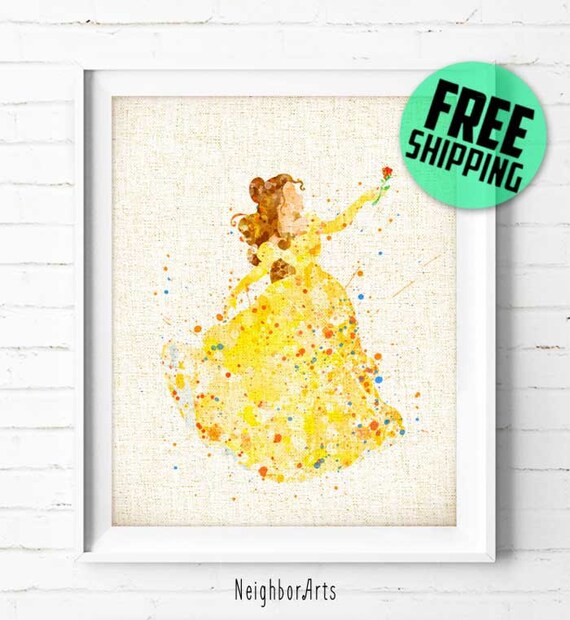 love doesnt Poster Print Watercolor decor 1 Disney Beauty and The Beast