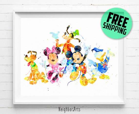 Mickey print Disney poster Mickey and Friends poster Mickey | Etsy