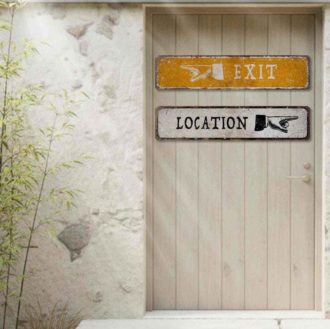 Custom Direction Sign Vintage Style Metal Wall Decor Available for ...