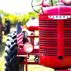 Red Farmall Tractor Photo: Vintage Farmhouse Wall Art (Digital Download)