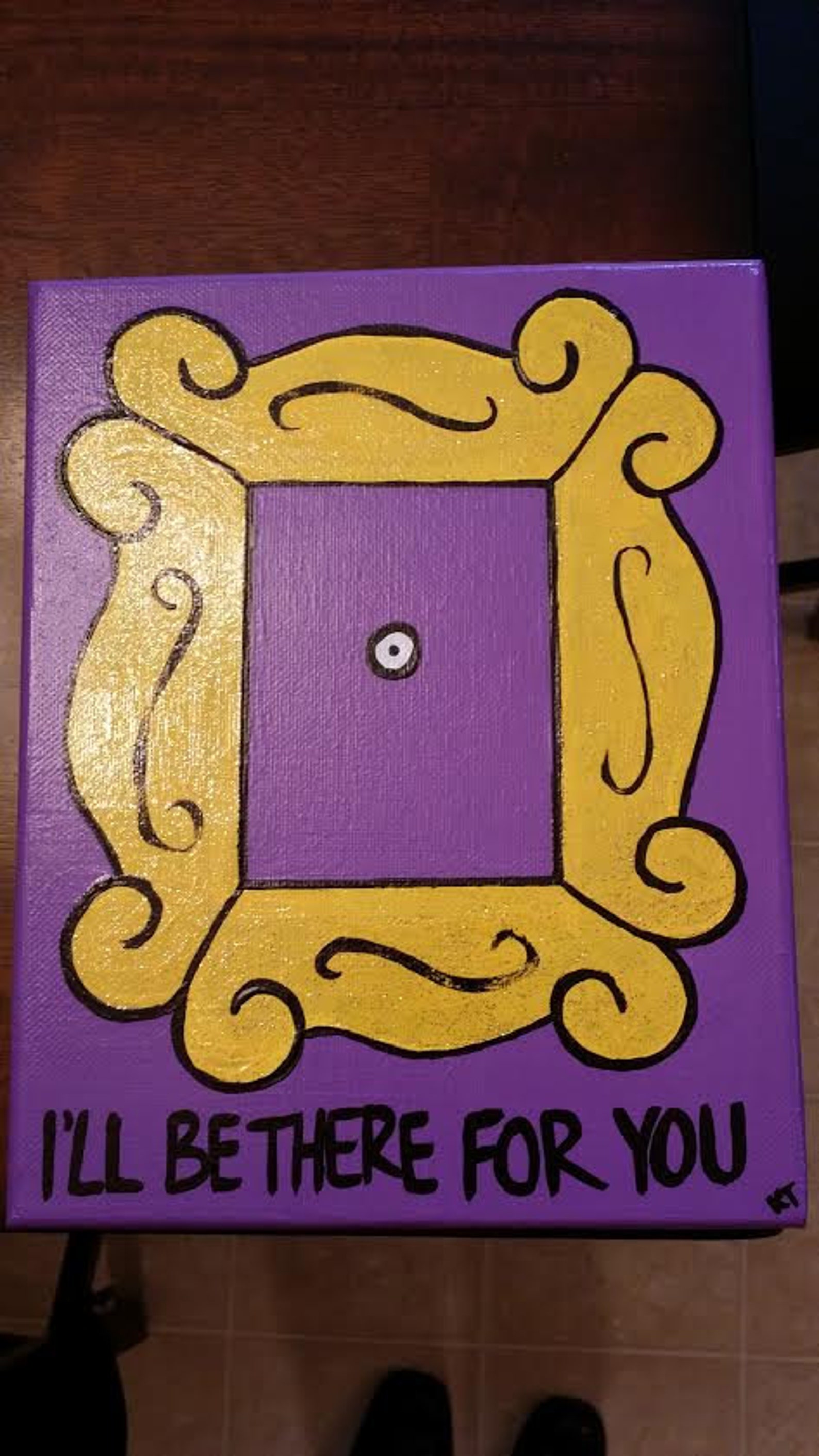 Friends TV Show Yellow Picture Frame Hand Painted Canvas | Etsy