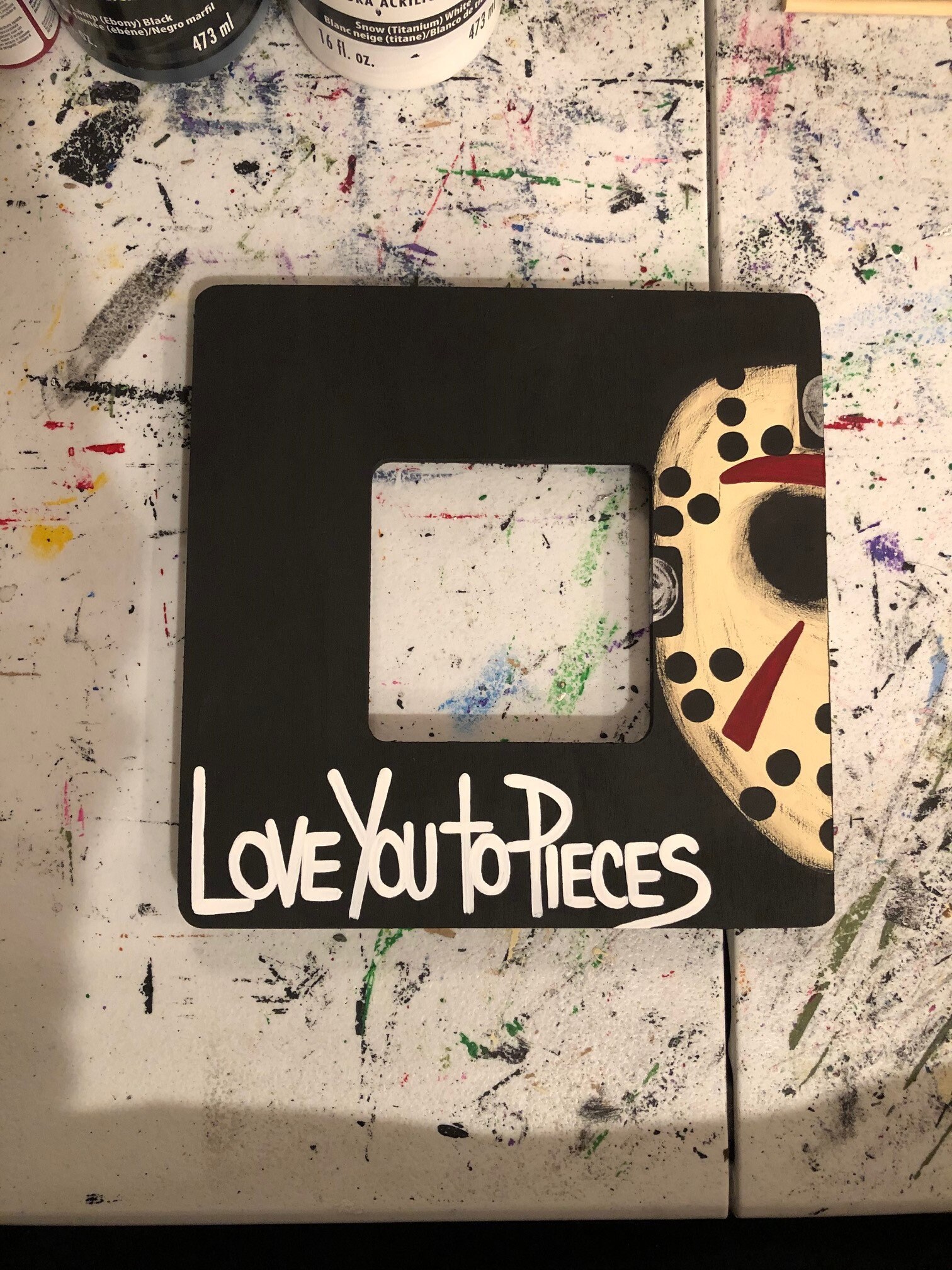 Jason Vorhees Friday The 13th “Love You To Pieces” Hand Painted Picture Frame 