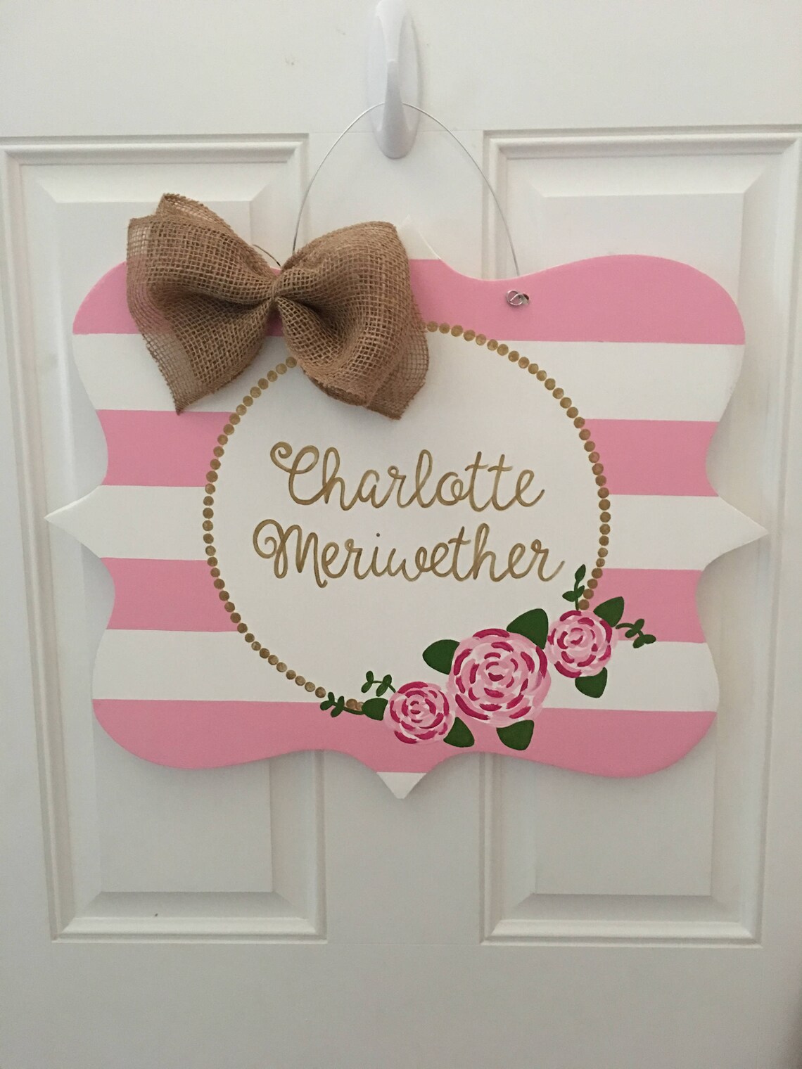 Personalized Baby Door Hanger Birth Announcement Hospital Etsy