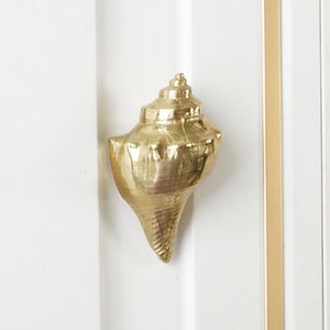 Brass handle Single hole door creative conch door handle wardrobe shoe cabinet drawer vintage conch handle E114