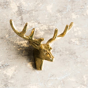 American retro deer head creative brass handle golden drawer door cabinet door shoe cabinet wardrobe door full copper small handle N11