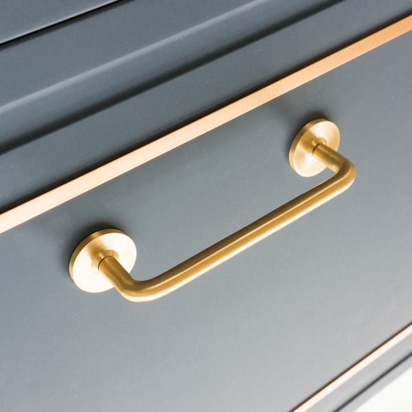 Brass cabinet handle modern minimalist drawer wardrobe door shoe cabinet brass gold handle E69