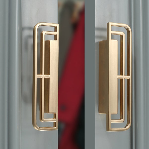 Nouvelle poignée de porte d'armoire chinoise en bois massif doré poignée de porte d'armoire poignée de tiroir matériel de meubles G20