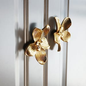 Brass Flower Cabinet Knob: North Europe Style, Pure Copper