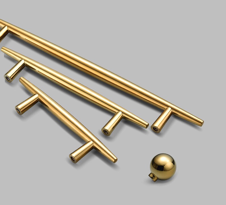 Handles Golden Wardrobe Drawer Handles Modern Simple Etsy