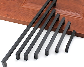 Black Handles Black Drawer Cabinet Rectangular American Wardrobe Handles Modern Simple Handles for Nordic Cabinet Doors pull handle R235
