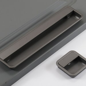 Sliding doors, drawers, concealed handles, slotted embedded black cabinets, wardrobes, cabinet doors, gold invisible concealed handles E229