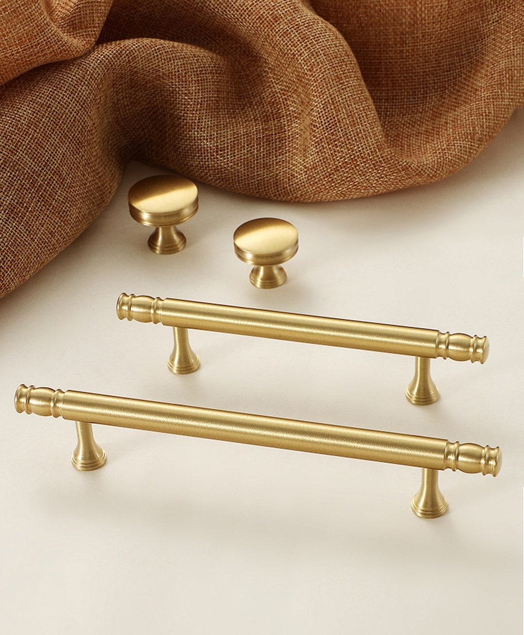 Brass Door Handle Modern Simple Single Hole Drawer Etsy