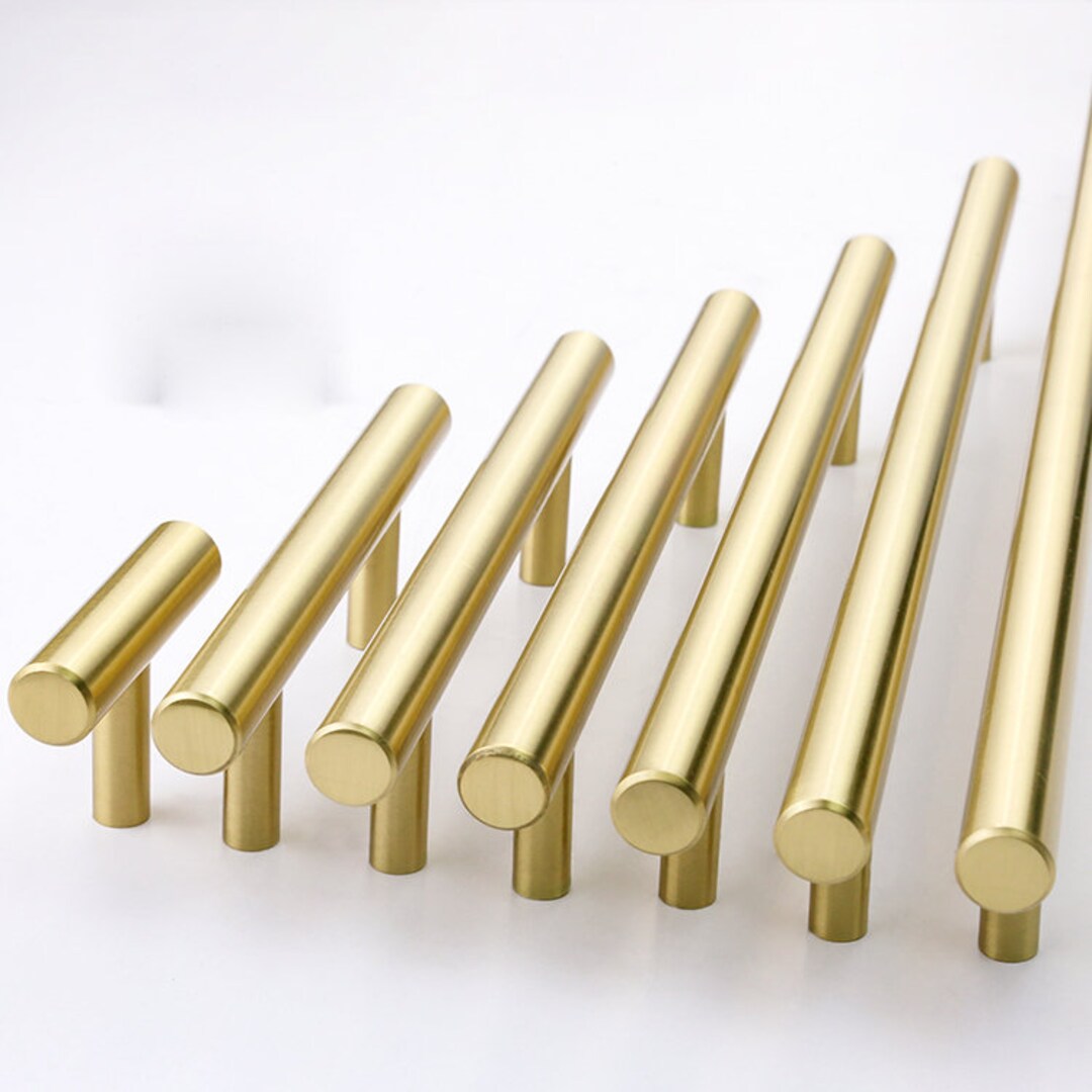 Modern Simple Brass Door Handle Straight Strip Solid Etsy