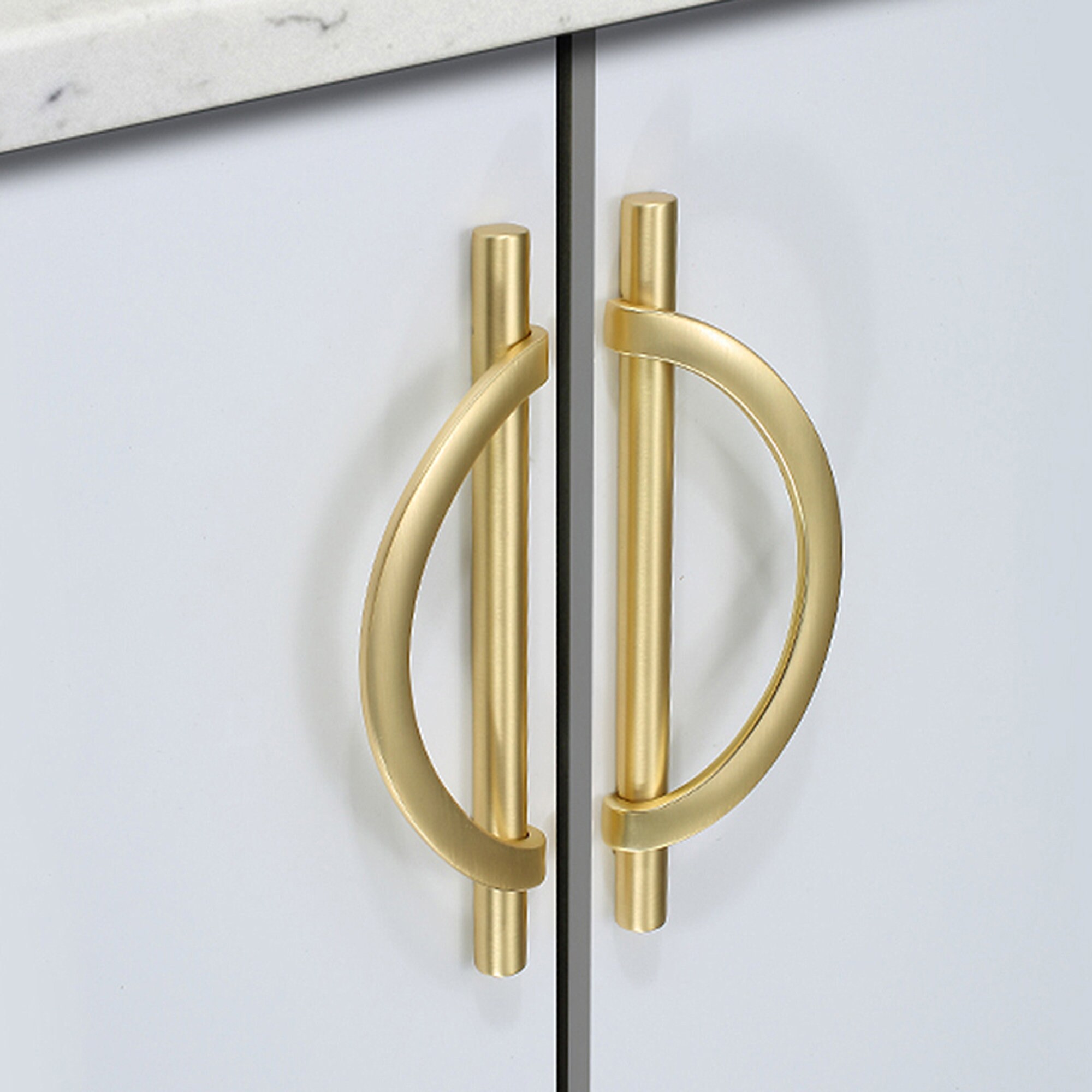 Golden wardrobe door handle light luxury modern minimalist Etsy