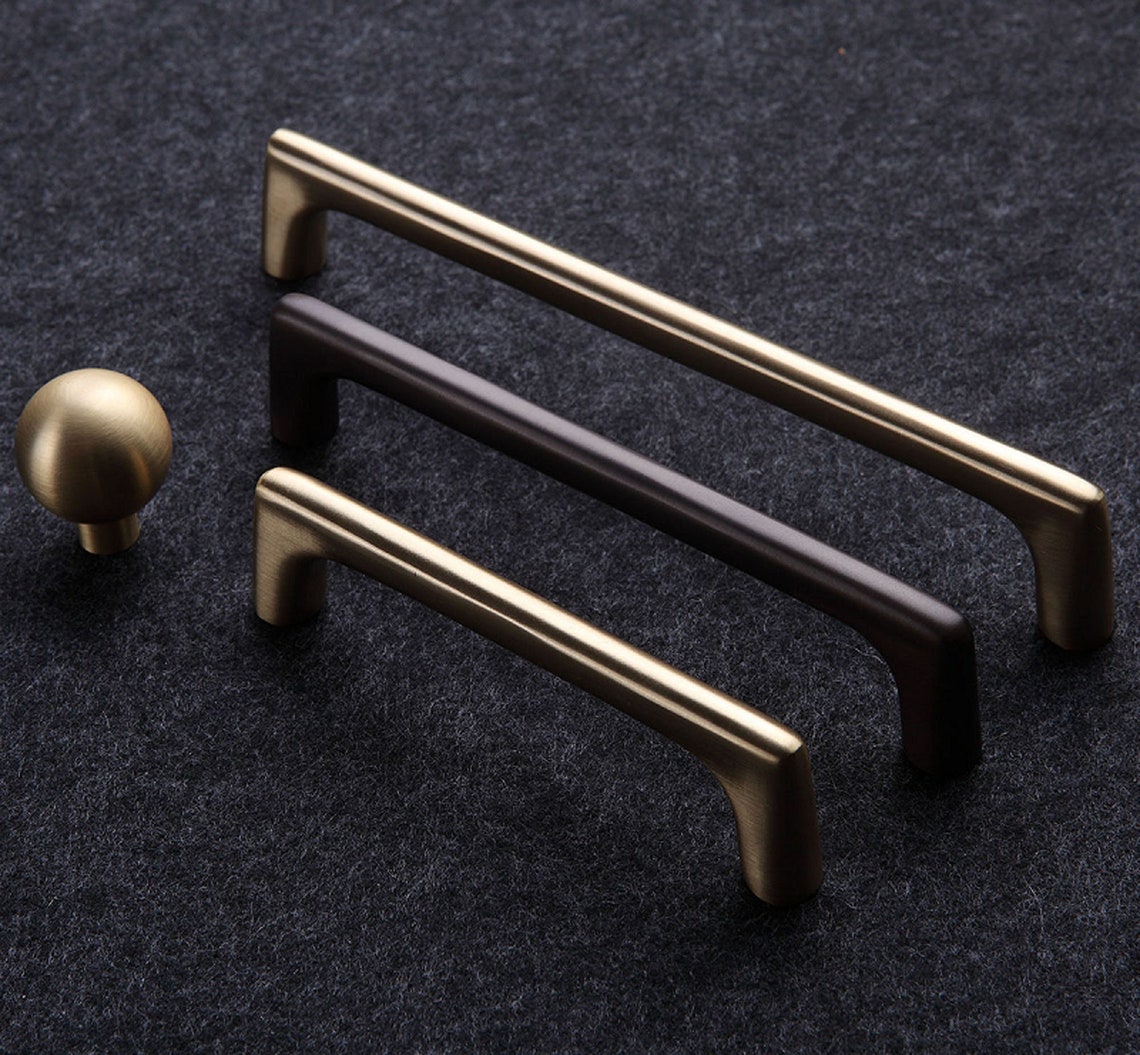 Pure Copper Handle Door American Simple Brass Nordic Etsy