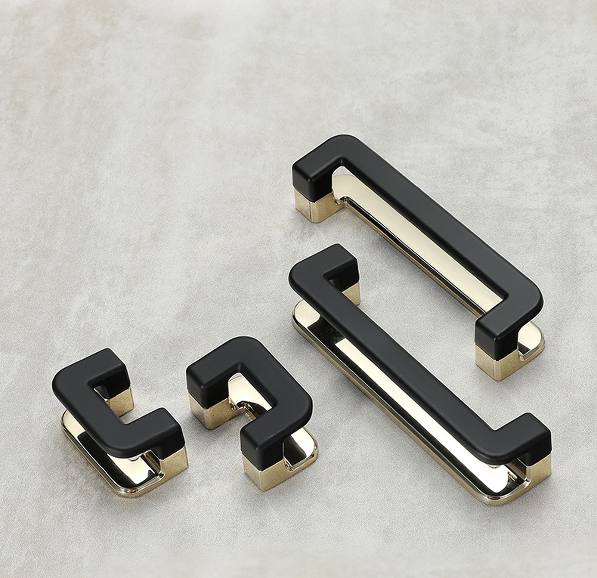 Modern simple black gold light luxury drawer kitchen Etsy