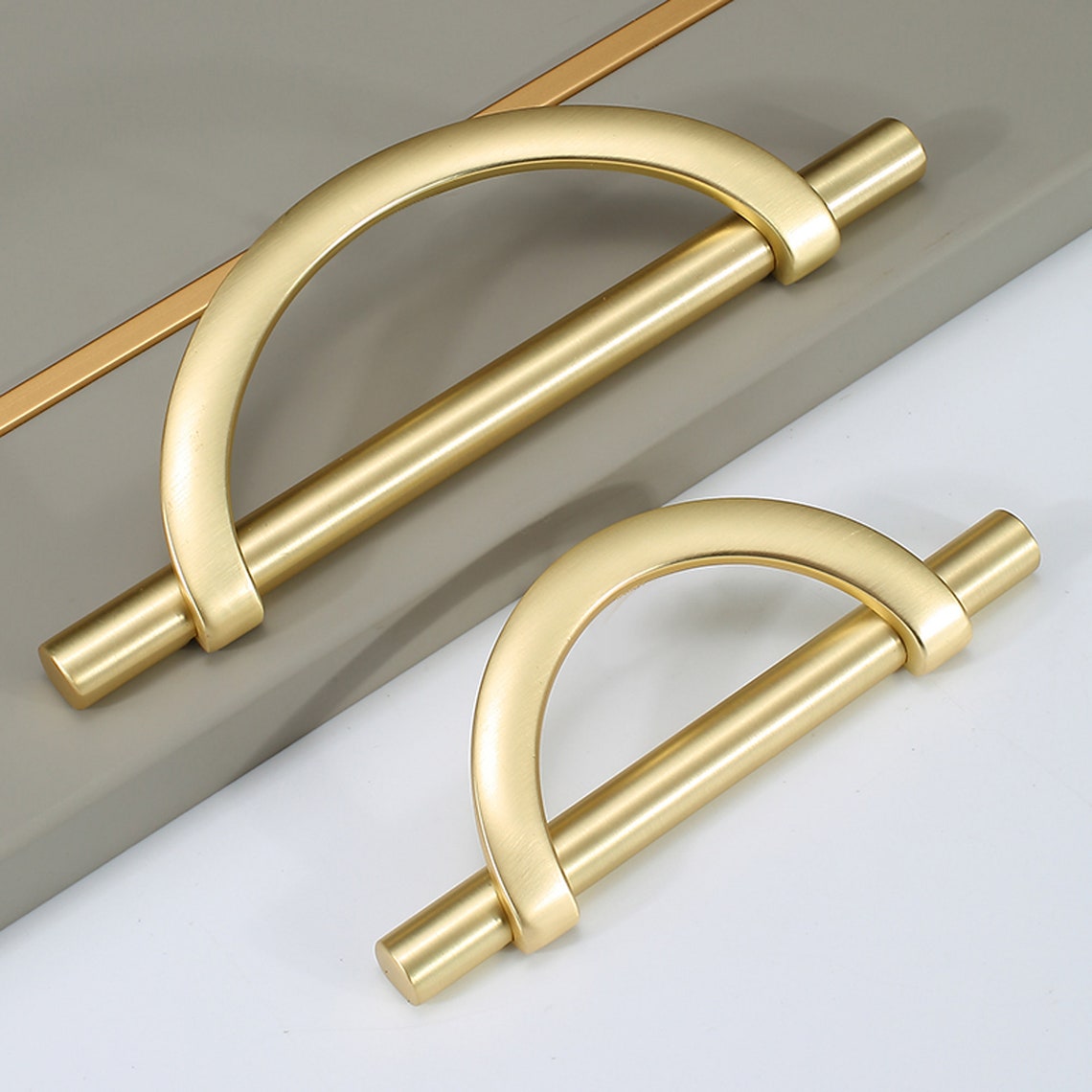 Golden wardrobe door handle light luxury modern minimalist Etsy