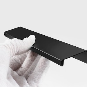Invisible dark handle cabinet door aluminum alloy simple wardrobe cabinet door handle modern drawer Nordic black A44-7