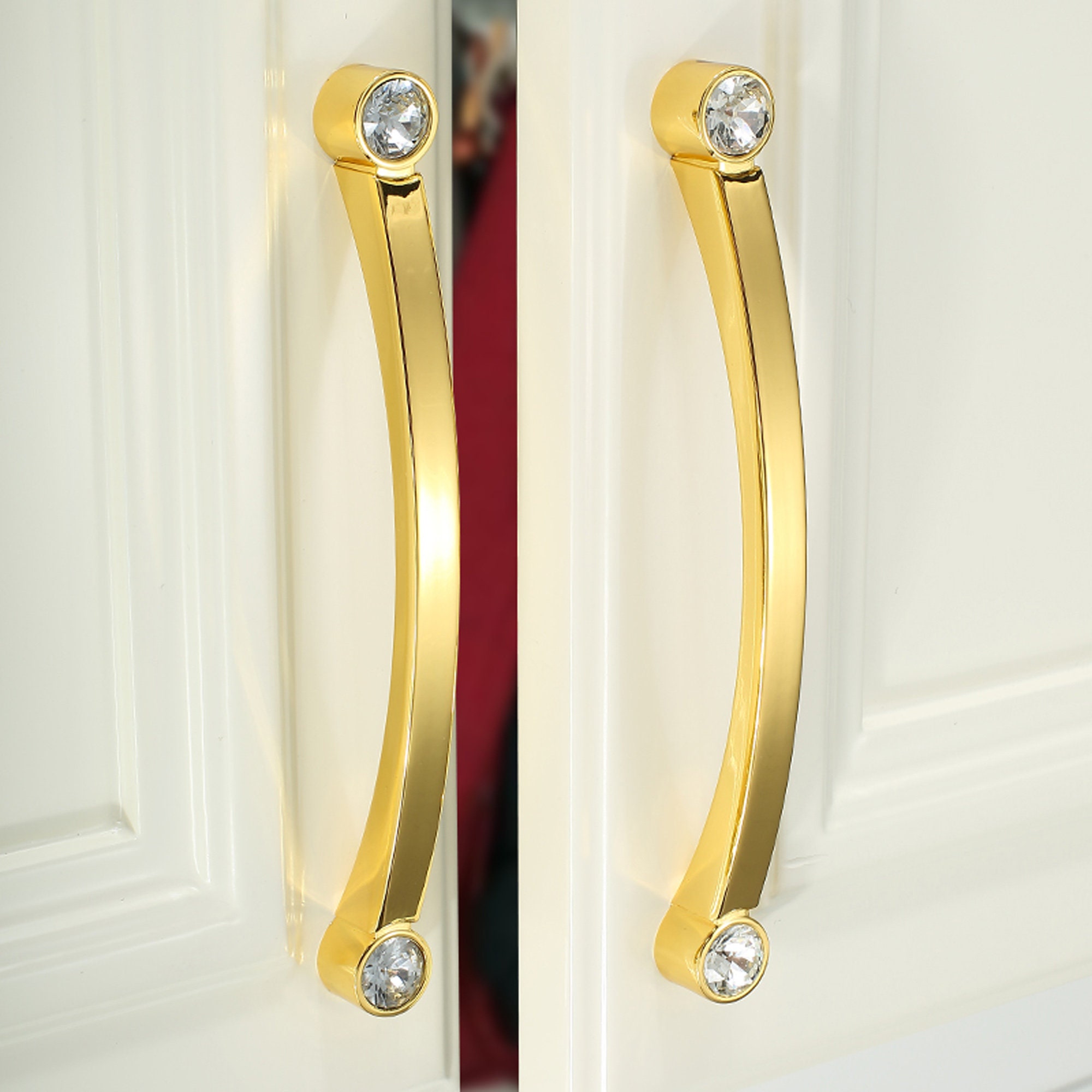 Wardrobe Door Handle Golden Modern Minimalist Solid Wood Etsy