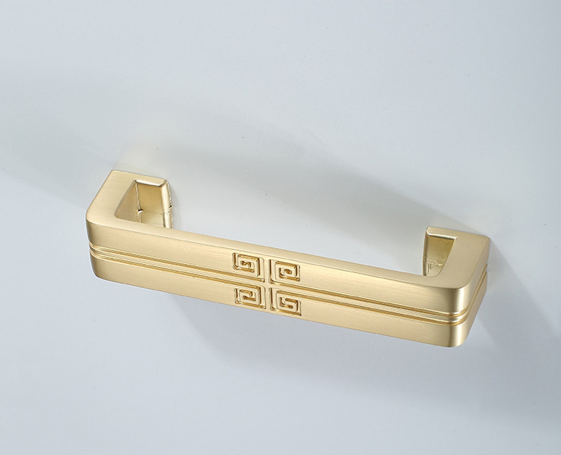 Chinese style wardrobe door handle golden solid wood Etsy