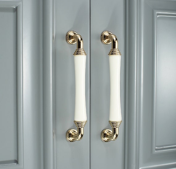 Wardrobe Handle Golden Handle, Cabinet Door, Cupboard, White Furniture,  Ceramic Handle, European Style Drawer Single Hole G26 