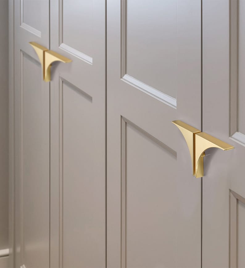 Golden light luxury handle minimalist wardrobe door handle Etsy