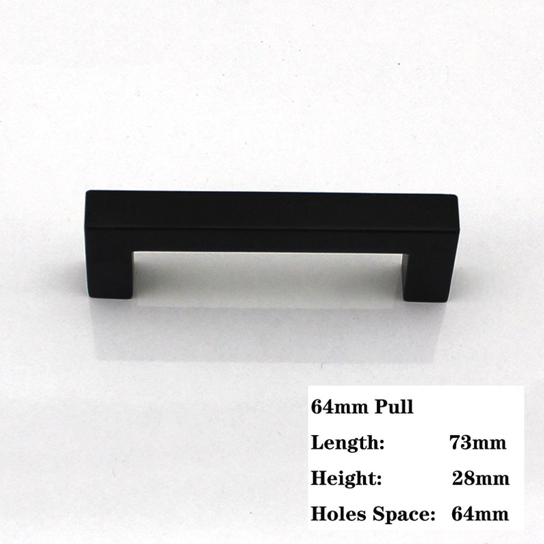 Black Handles Black Drawer Rectangular American Etsy