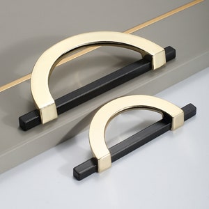 Black cabinet door handle modern minimalist cabinet handle wardrobe door handle handle paired drawer handle B80-124