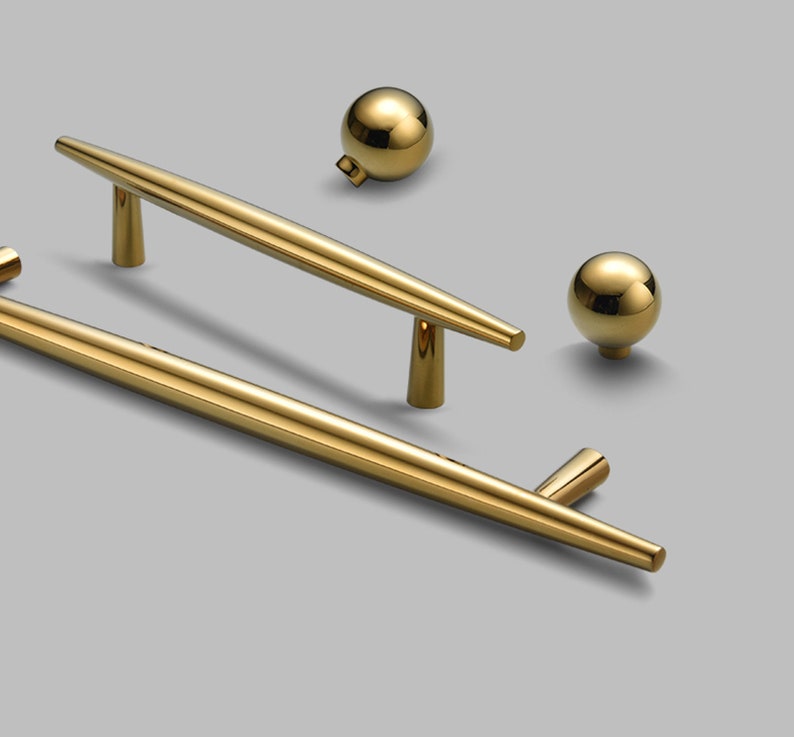Handles Golden Wardrobe Drawer Handles Modern Simple Etsy