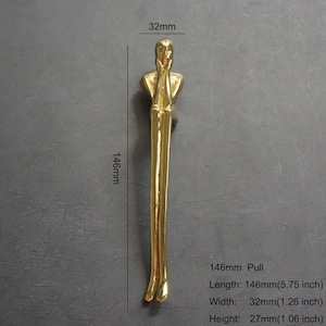 Creative brass handle modern minimalist wardrobe door cabinet drawer Nordic thinker brass cabinet long handle E109 image 7