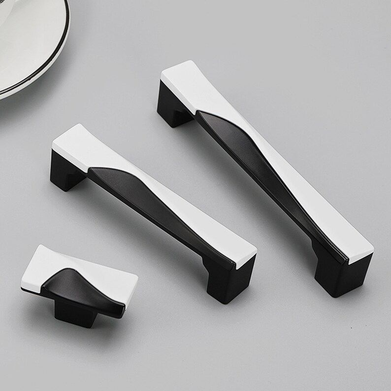 Modern Simple American Cabinet Door Handles Nordic Wardrobe White Black Cabinet Drawer Single Hole Handles R513