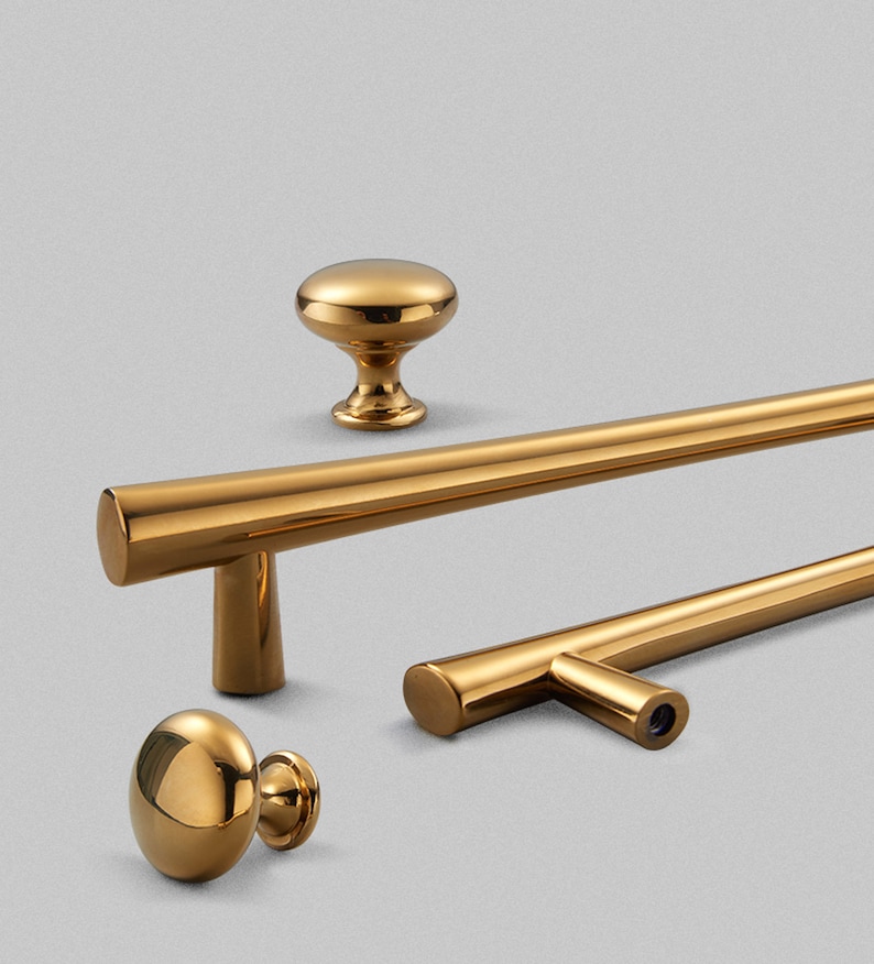 Handles Golden Wardrobe Drawer Handles Modern Simple Etsy