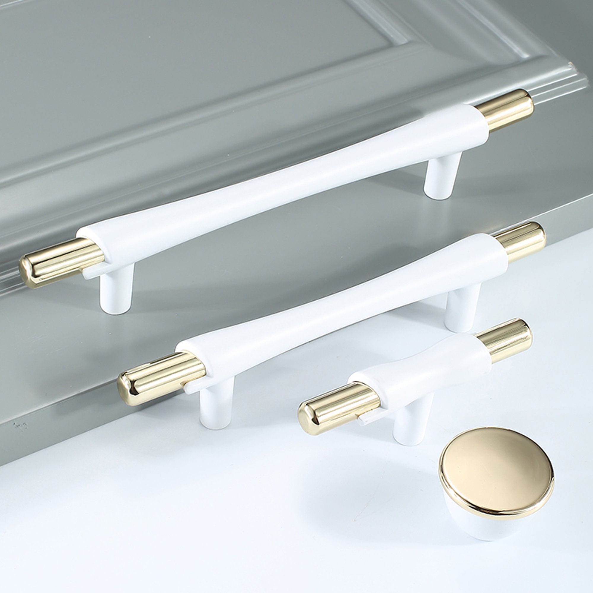 White Wardrobe Door Handle Light Luxury Drawer Modern Etsy