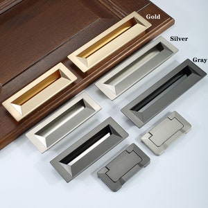 Drawer handle embedded inset concealed handle invisible closet sliding door handle door handle simple buckle B47