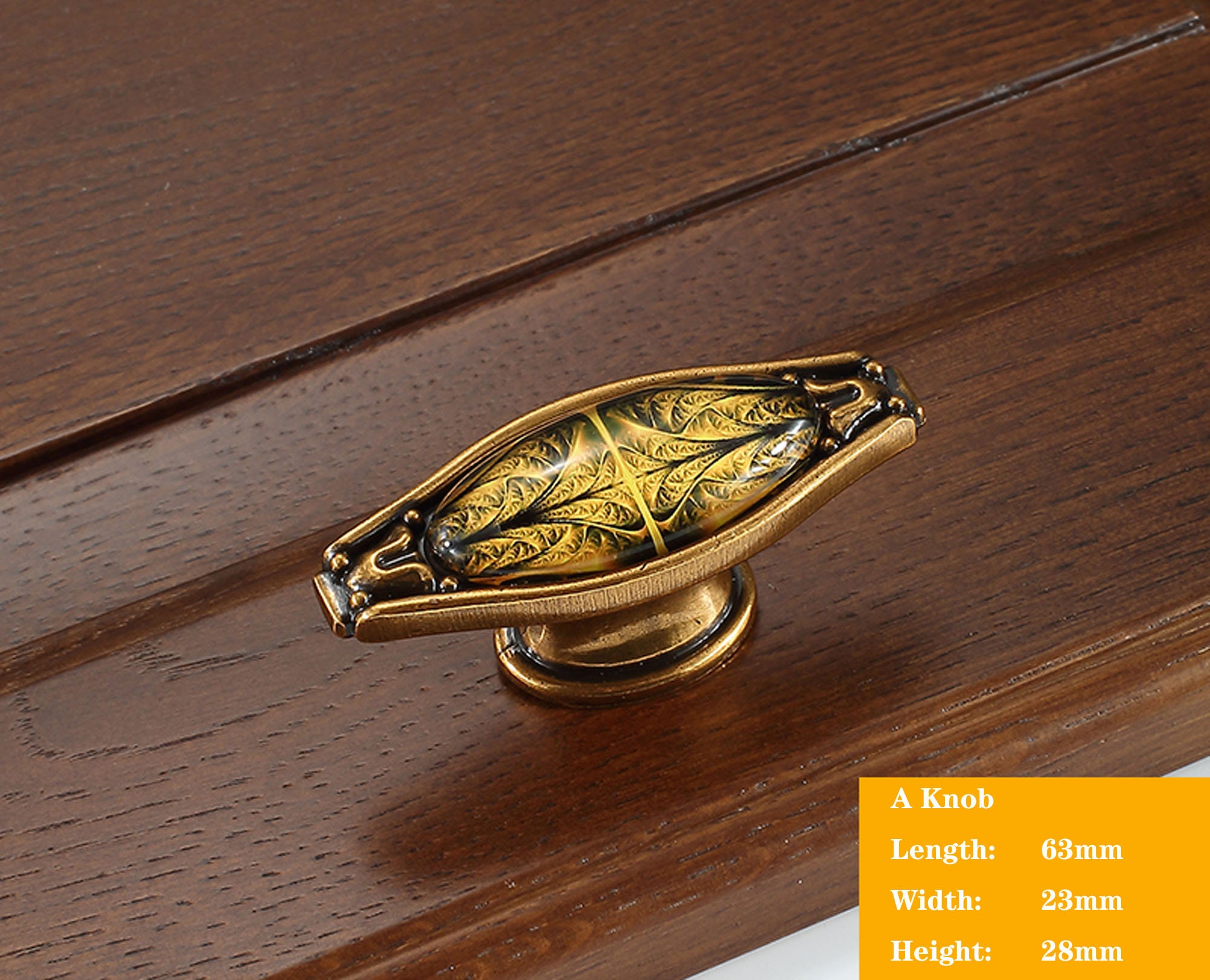 European Ceramic Handle Door Handle Golden Drawer Etsy