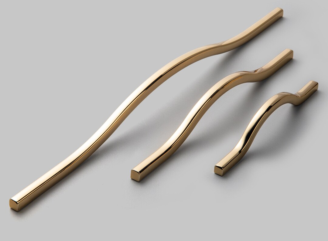 Light Luxury Handle Modern Minimalist Cabinet Kitchen Cabinet Golden ...