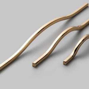 Light luxury handle modern minimalist cabinet kitchen cabinet golden long handle drawer wardrobe door handle R18-6