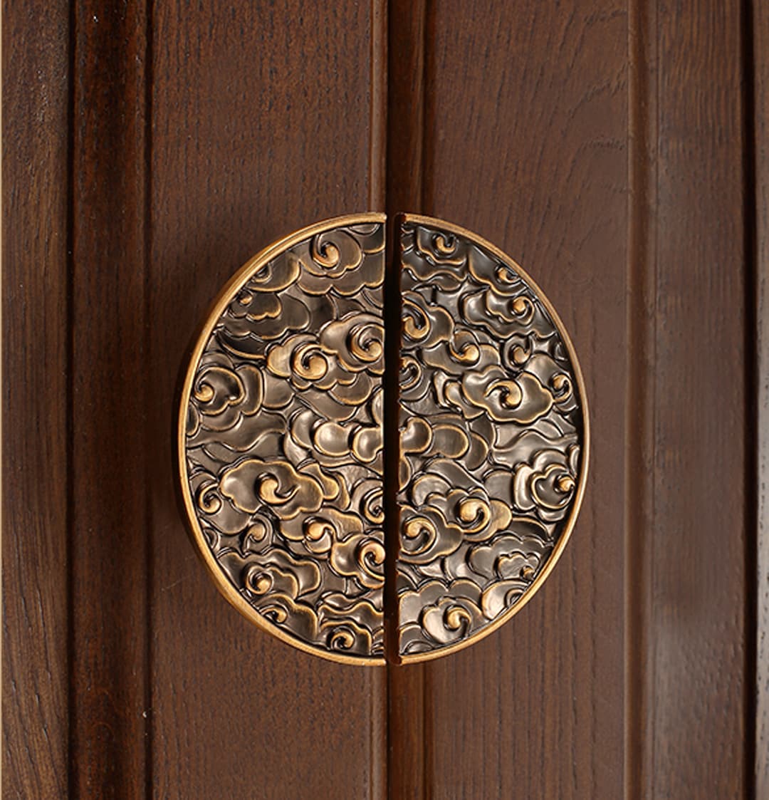 New Chinese Style Handle Wooden Door Handle Paired Handle