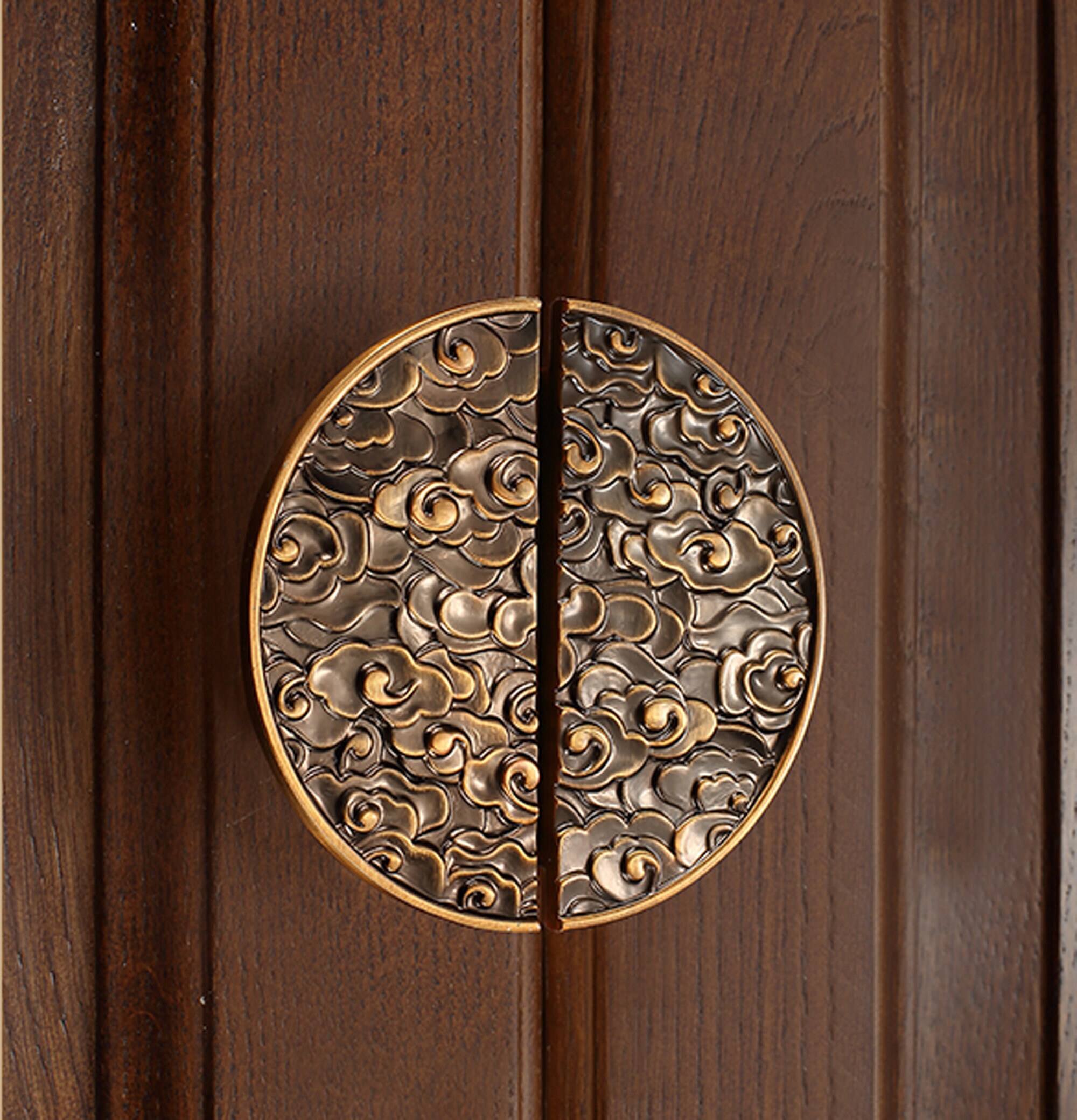 New Chinese Style Handle Wooden Door Handle Paired Etsy