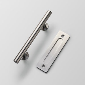 Modern Stainless Steel Barn Door Handle - 11.81 Inch