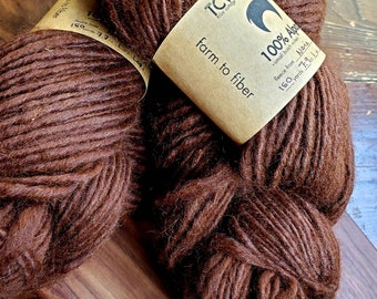 100% Natural Alpaca Lopi Yarn - Medium Brown - Undyed Super Bulky - 150 yards - Farm to Fiber - Fleece from Naria