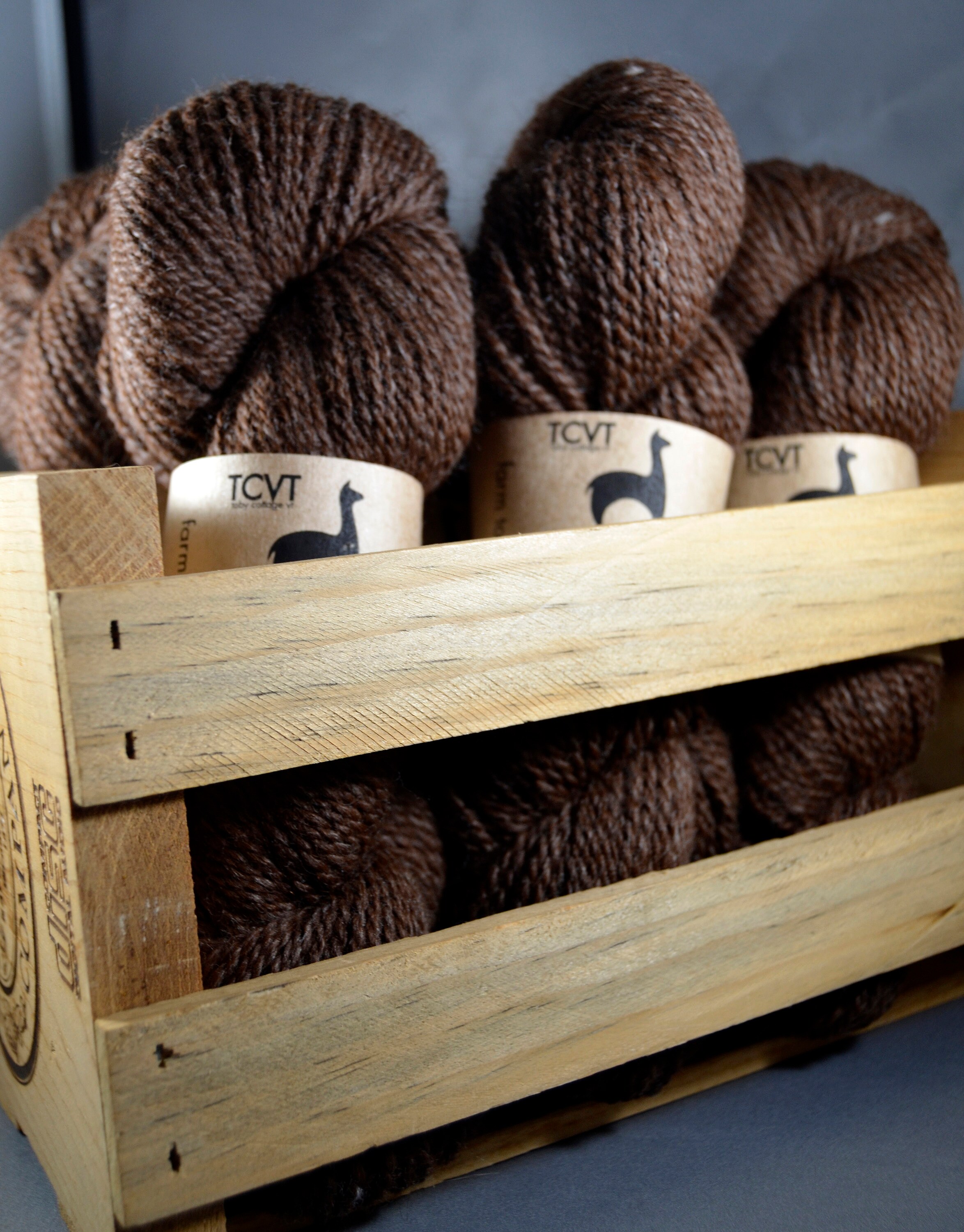 Natural Alpaca Wool Yarn Blend Medium Brown Undyed 2 Ply Worsted 200