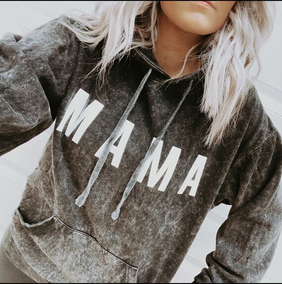 Mineral Wash MAMA Hoodie Graphic Apparel Mama Hoodie Mineral