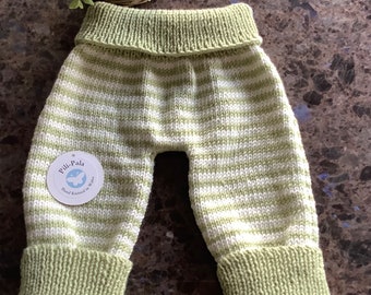 Hand Knitted StripedBaby Trousers 0-6 Months