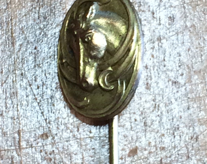 Antique Vintage Art Noveau Victorian Horse Head Stick Pin Gold Filled?