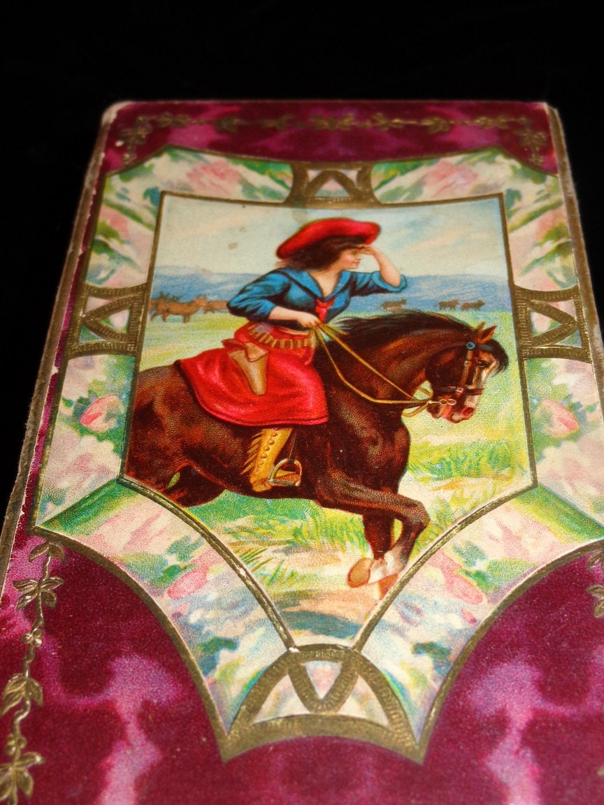 RESERVED FOR PATRICIA Rare Victorian Paper Candy Box with Horse