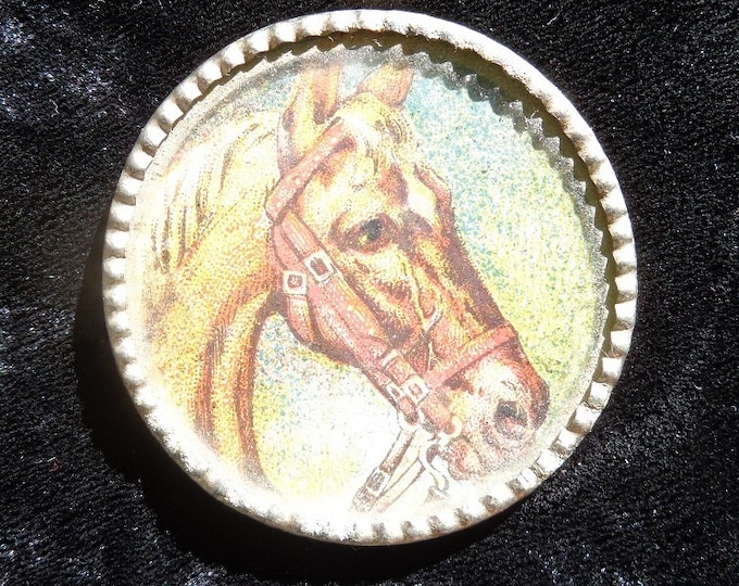 Antique Palomino Horse Lithograph Advertising Penny Toy Souvenir,Chicago, Ill.